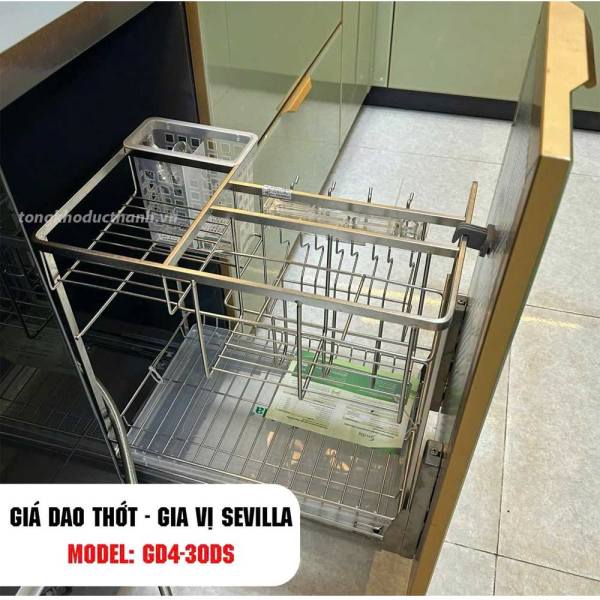 Giá dao thớt Inox 304 nan dẹt cao cấp Sevilla GD4-30DS