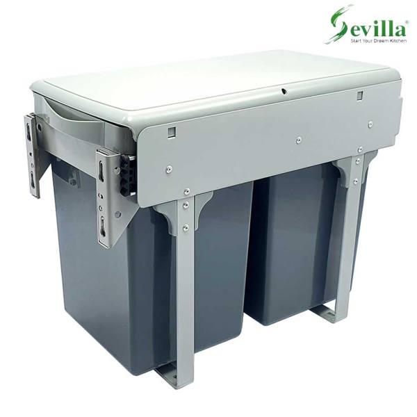 Thùng rác 2 ngăn màu xám 300mm Sevilla TR22X