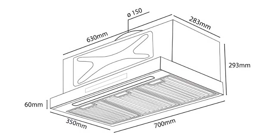 Hút mùi âm tủ Kocher TURBO X3D-350D-AUC