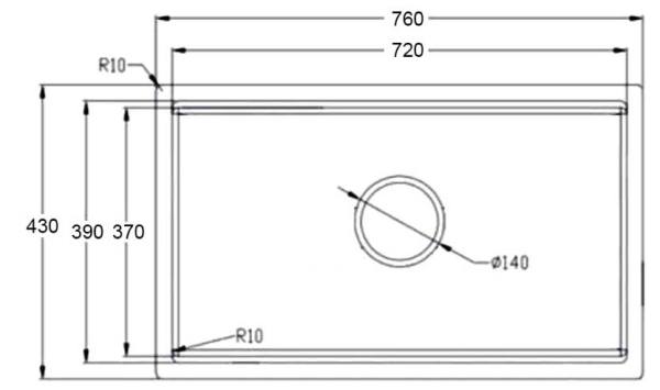 Chậu rửa bát 1 hố chống xước inox 304 EUC17643EB (EUC17643GB) – Eurogold