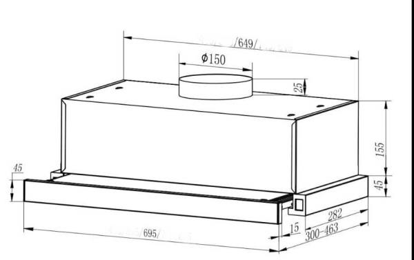 Hút mùi âm tủ hút lực hút mạnh Blanc BA 7002B công suất 1000m3/h