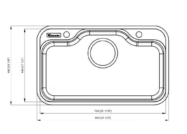 Chậu rửa bát Konox chống xước Workstation Sink Dekor 8048SU