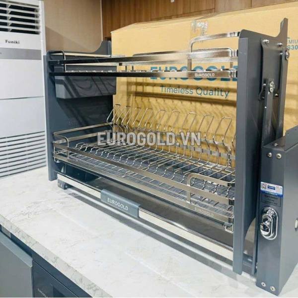 Giá bát nâng hạ Eurogold Inox 304 khung màu trắng EVI160/170/180/190G(EVI960/970/980/990G)