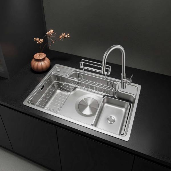 Chậu rửa bát Moomton M7848 inox SUS304 vân sần chống xước