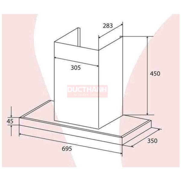 Máy hút mùi chữ T Canzy CZ-H1070CT mẫu mới 2026