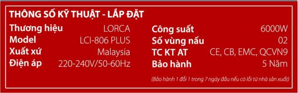 Bếp từ Lorca LCI806Plus Malaysia