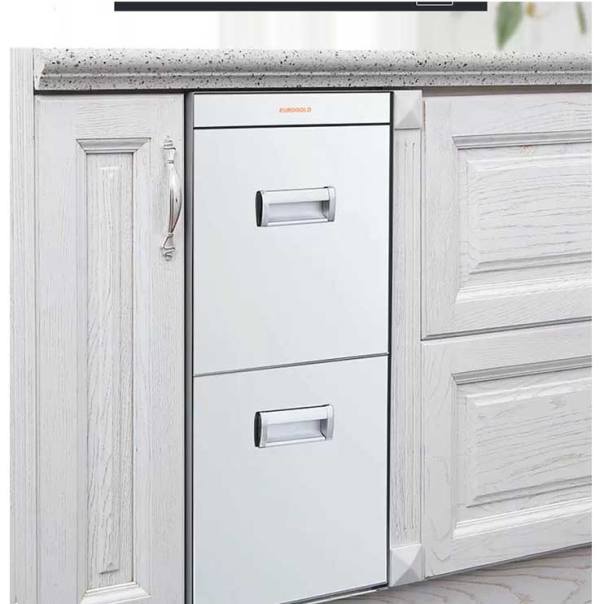 Thùng gạo Euroglod mặt gương màu bạc 2 ngăn GB322S