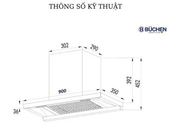 MÁY HÚT MÙI BUCHEN BU35DB CLEAN